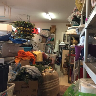 Garage organizing before